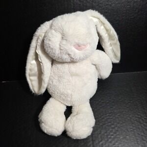 Spark Create Imagine Bunny Rabbit Plush White Stuffed Animal Rattle Satin Ears
